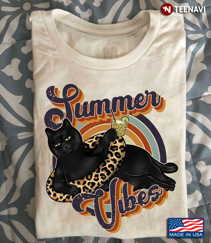 Black Cat Summer Vibes For Summer Vacation