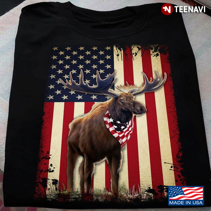 Deer American Flag