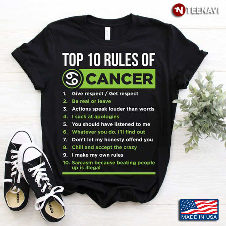 Top 10 Rules Of Cancer Give Respect Be Real Of Love Actions Speak Louder Than Words