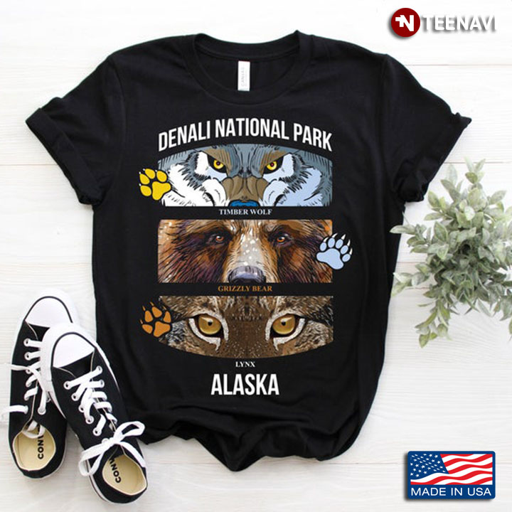 Denali National Park Alaska Timber Wolf Grizzly Bear Lynx For Traveling Lover