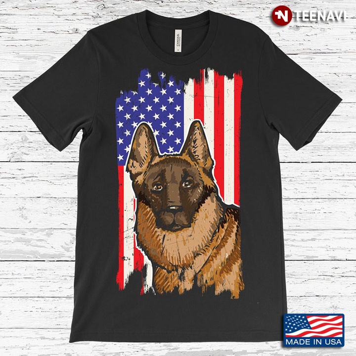 American Flag German Shepherd For Dog Lover