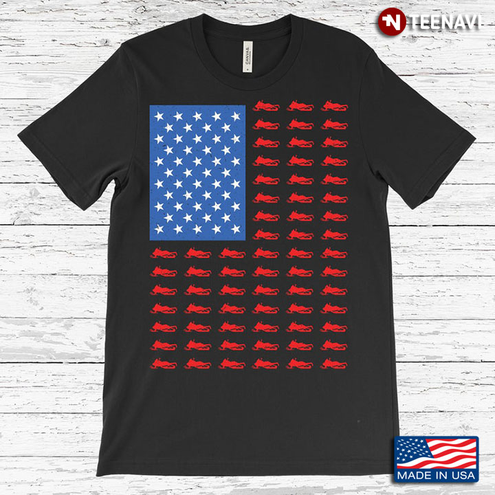 American Flag Snowmobiles For Rider