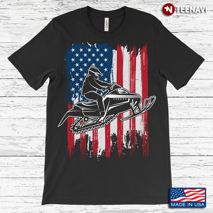 American Flag Snowmobile For Rider