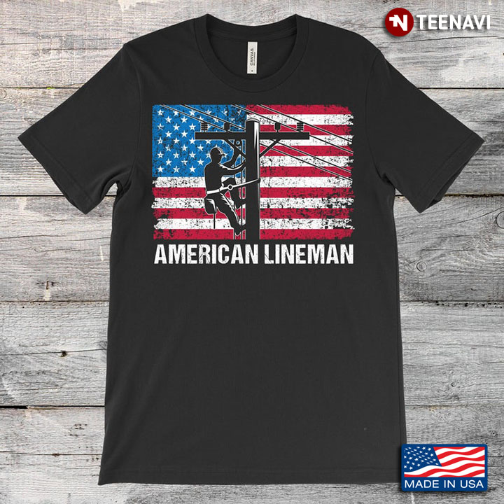 American Flag American Lineman