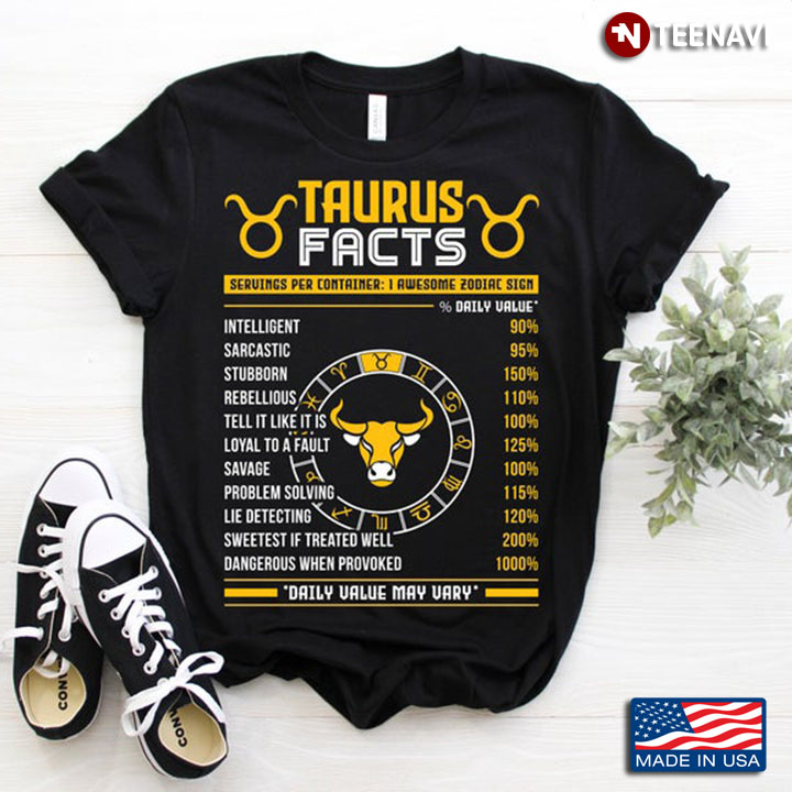 Taurus Facts Servings Per Container I Awesome Zodiac Sign Daily Value May Vary