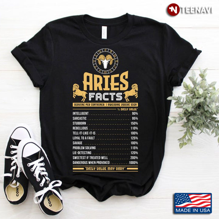 Aries Facts Serving Per Container I Awesome Zodiac Sign Daily Value May Vary