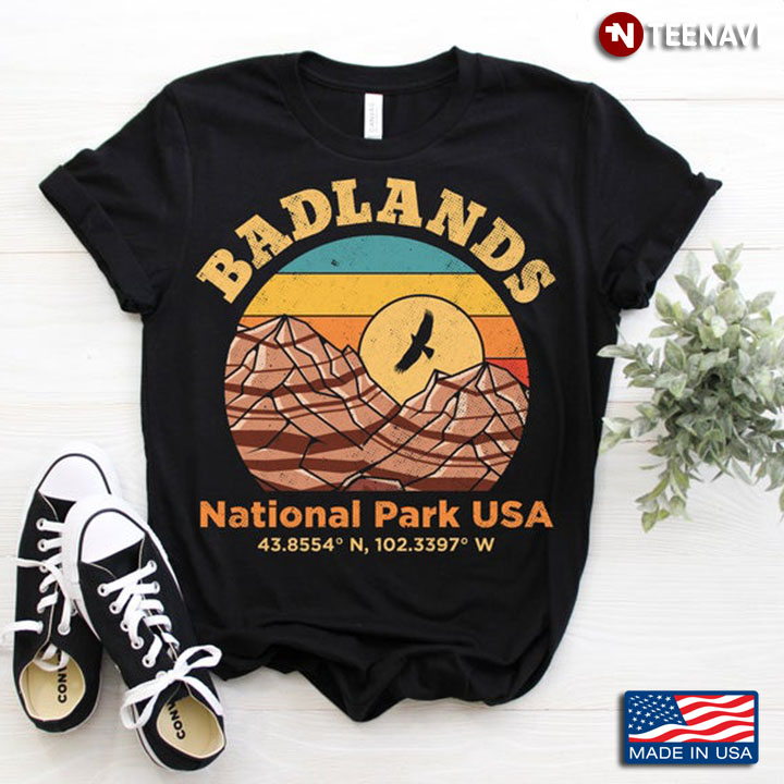 Vintage Badlands National Park USA For Travel Lover