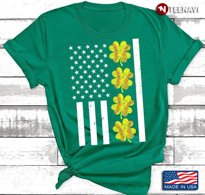 American Flag Softball For St Patrick's Day