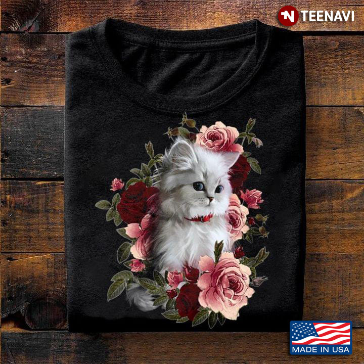 Persian Cat And Flowers For Cat Lover
