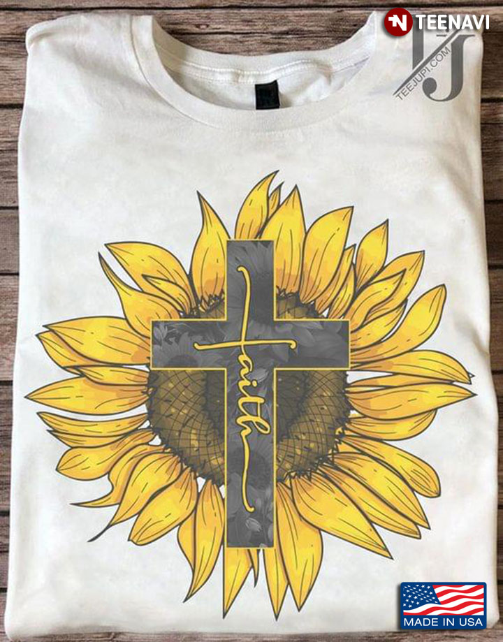 Faith Jesus Cross And Sunflower