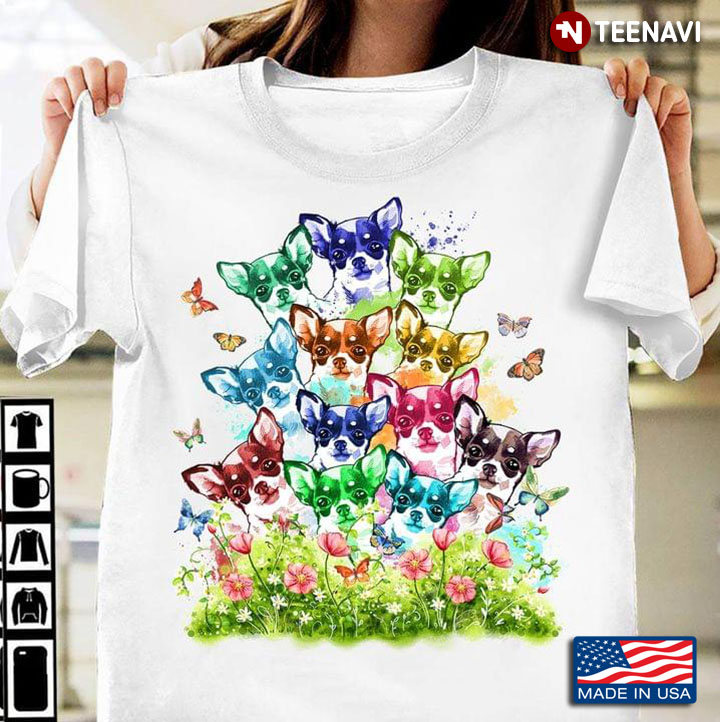 Chihuahuas Butterflies And Flowers For Dog Lover