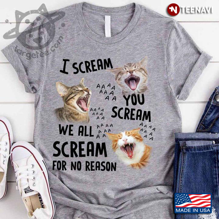 Cat I Scream You Scream We All Scream For No Reason For Cat Lover