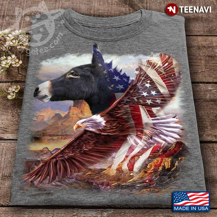 Donkey Eagle And American Flag
