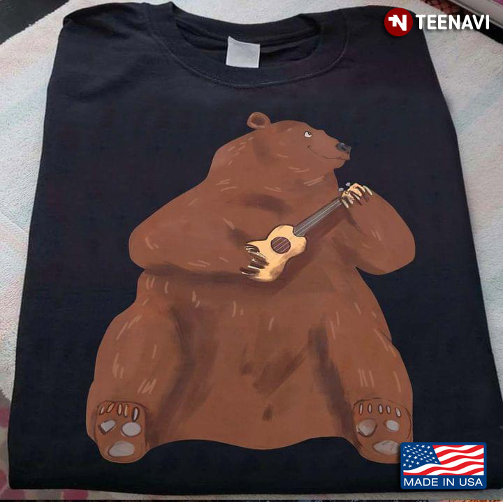A Bear With The Guitar For Music Lover