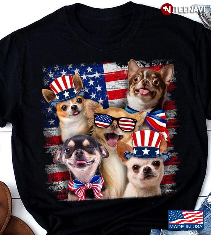 American Flag Chihuahuas 4th Of July For Dog Lover
