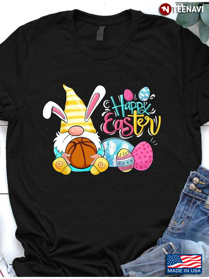 Happy Easter Easter Eggs Bunny Gnome Hugs Basketball Ball