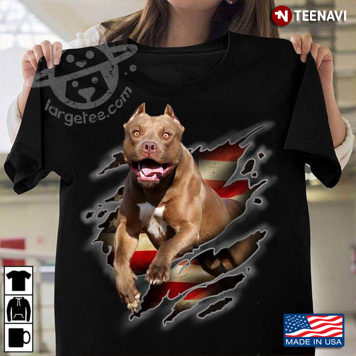 American Pit Bull Terrier American Flag For Dog Lover