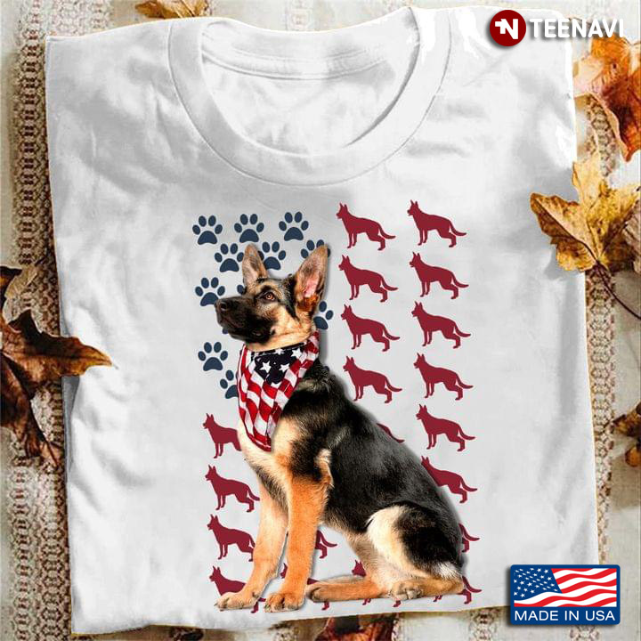 German Shepherd American Flag Happy Independence Day For Dog Lover 4th Of July