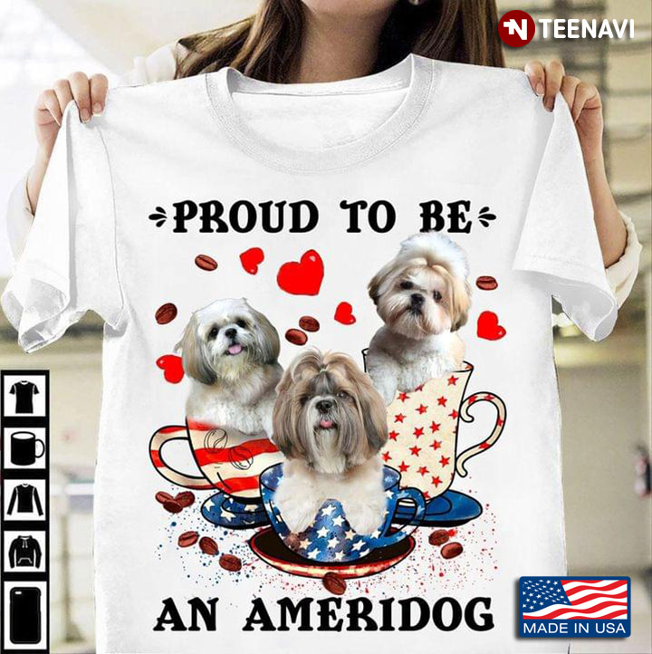 Shih Tzu Proud To Be An Ameridog Happy Independence Day For 4th Of July