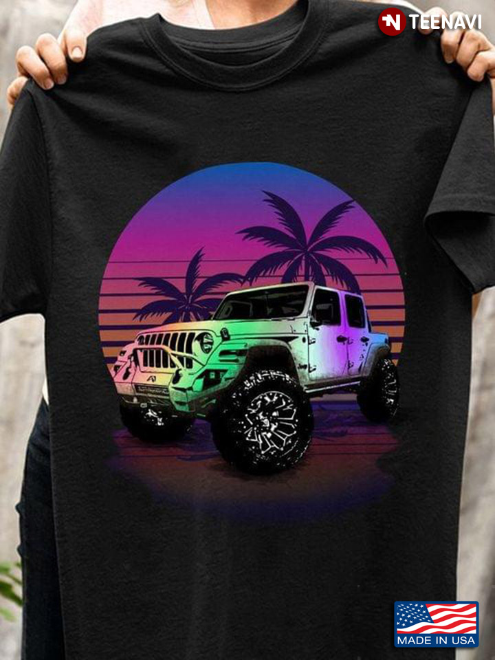 Vintage Jeep And Coconut Trees For Jeep Lover