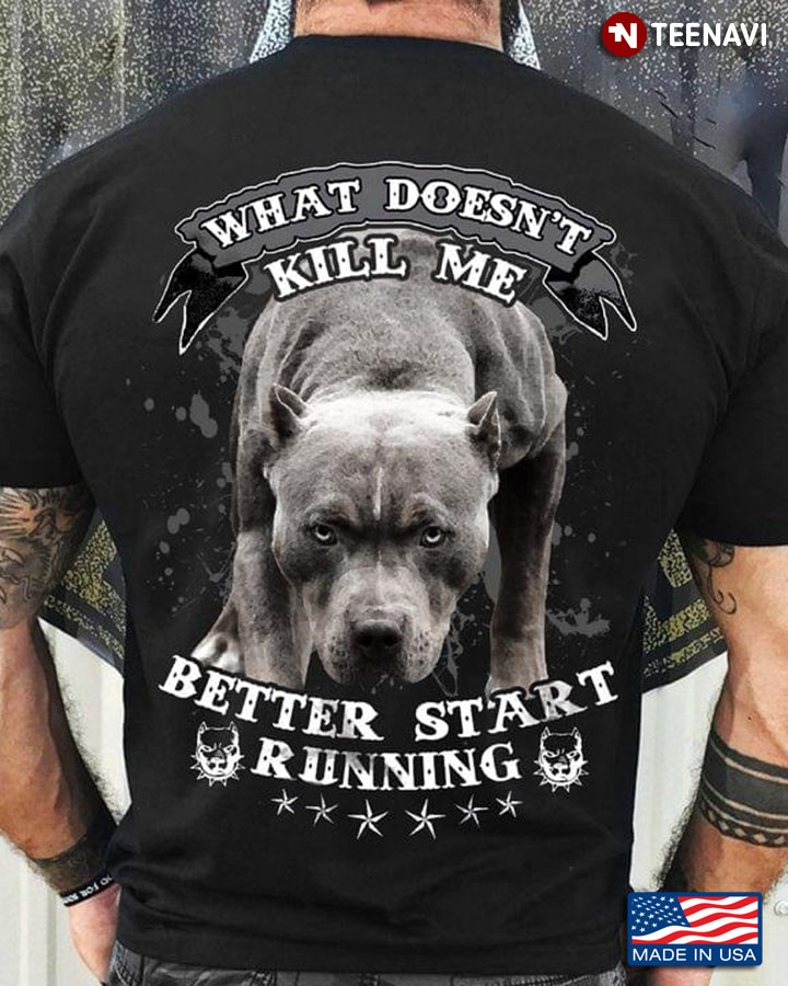 Pitbull What Doesn't Kill Me Better Start Running For Dog Lover