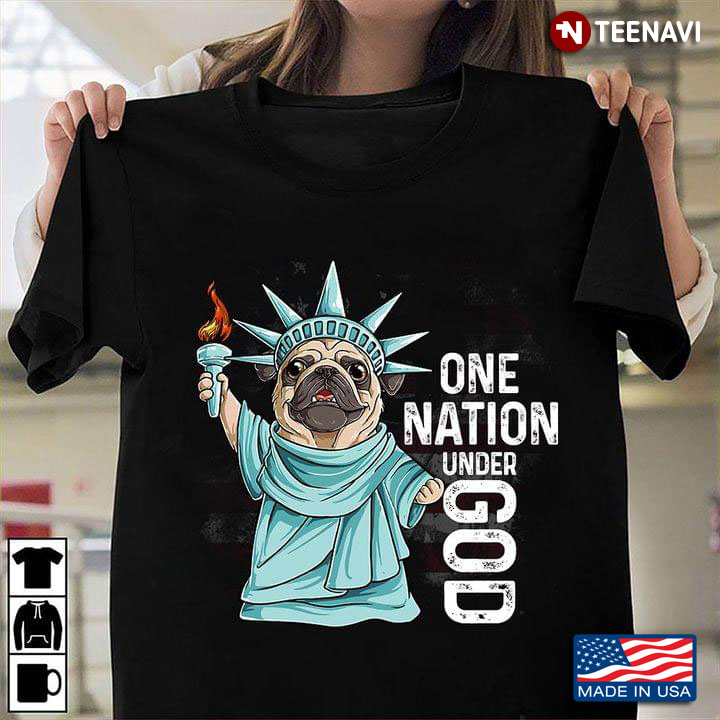 One Nation Under God Pug In Statue Of Liberty Costume For Dog Lover