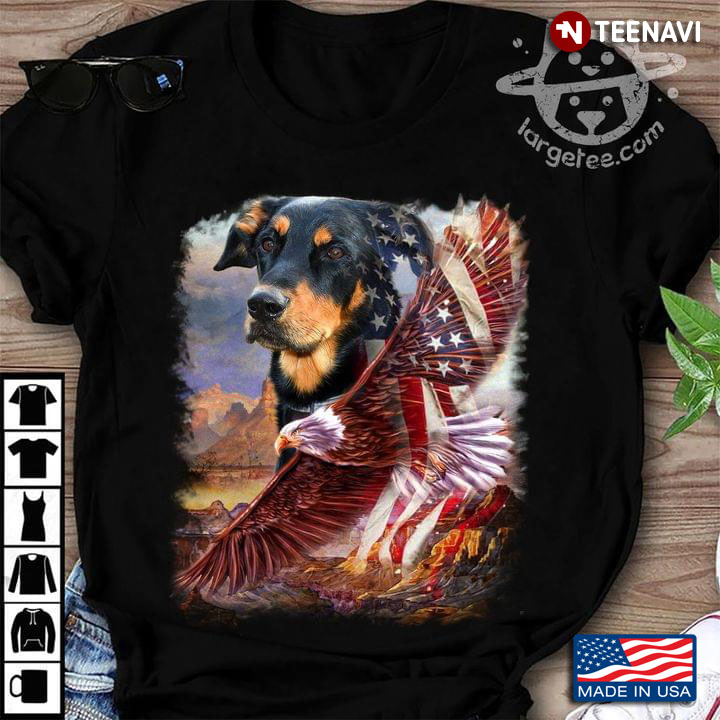 4th Of July Cute Dog Eagle And American Flag