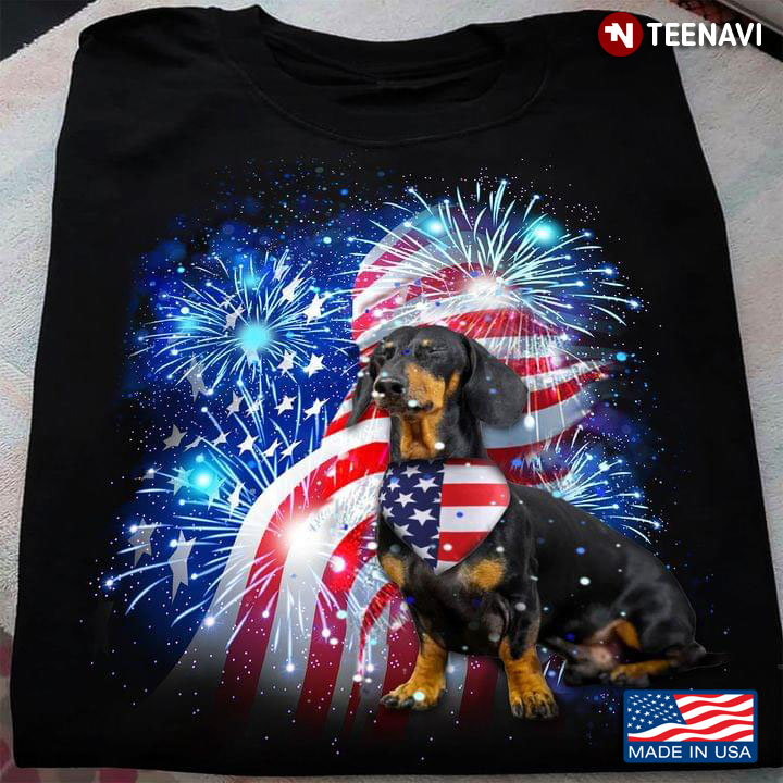 Dachshund And American Flag Dog Lover Happy Independence Day For 4th Of July