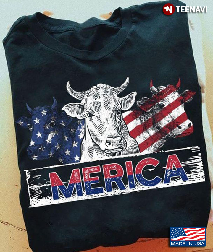 Merica Three Cows Happy Independence Day For 4th Of July