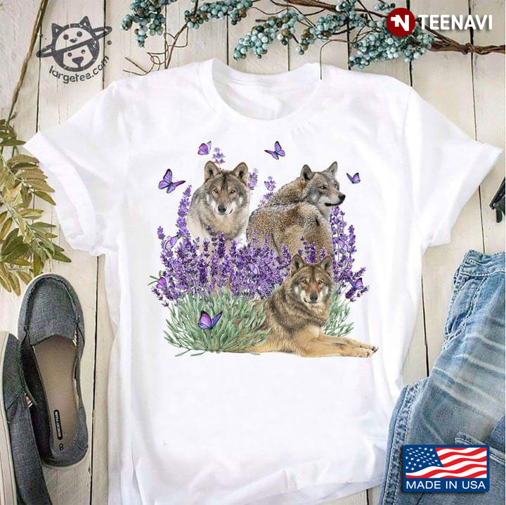 Wolves Butterflies And Lavender For Animal Lover