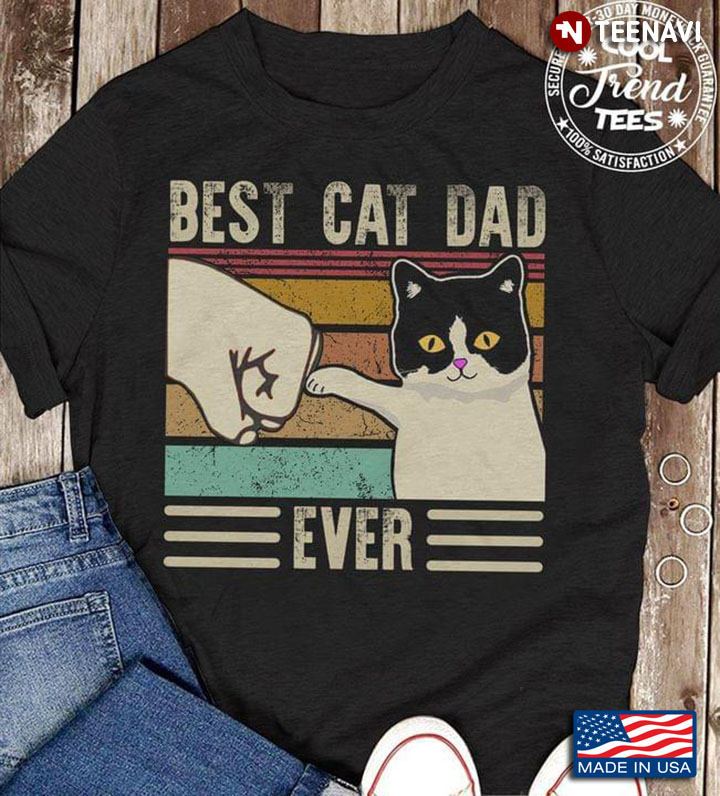 Vintage Best Cat Dad Ever For Cat Lover