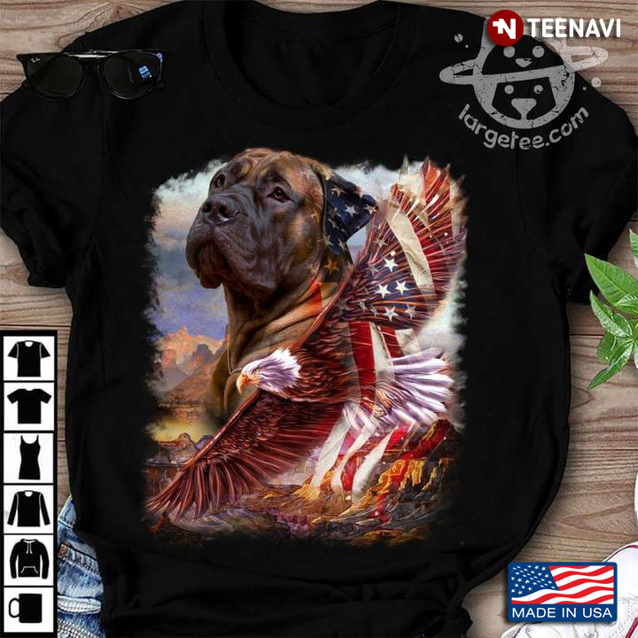 Rottweiler Dog American Flag Eagle Patriot