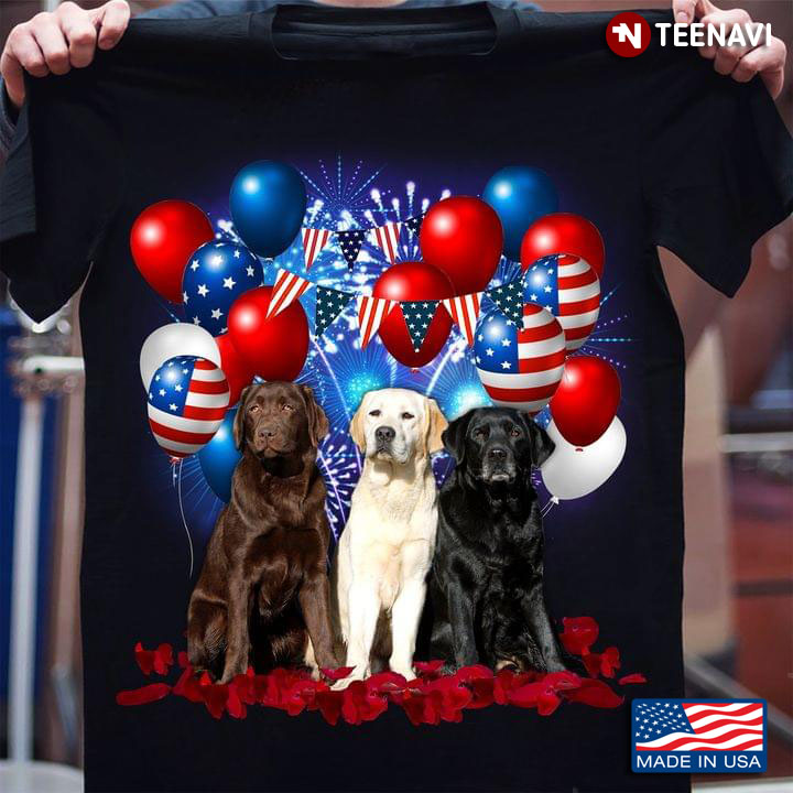4th Of July Labrador Retrievers Happy Independence Day With Balloons