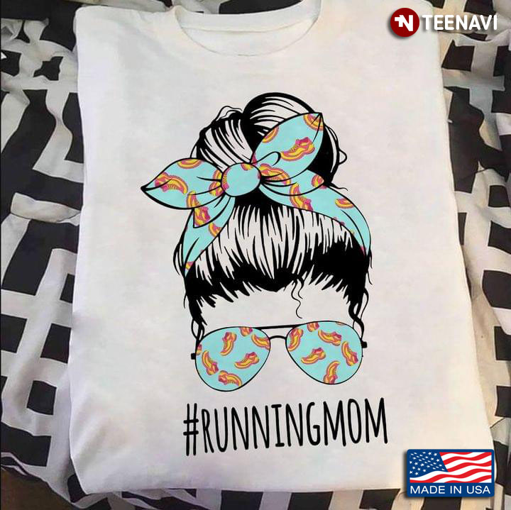 Running Mom With Shoes Headband And Glasses Gift for Mother's Day
