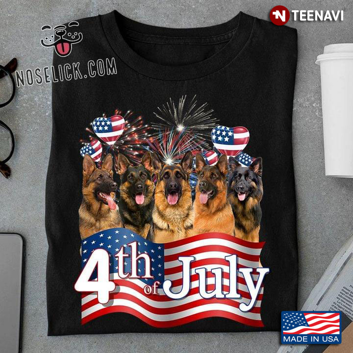 4th Of July German Shepherd American Flag Dog Happy Independence Day
