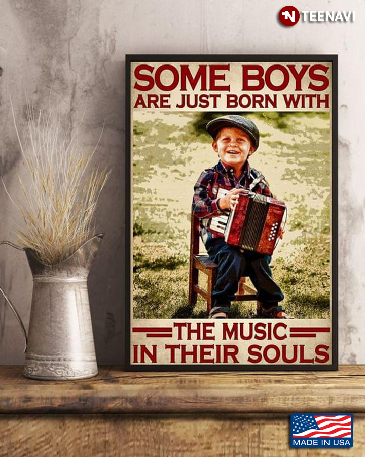 Vintage Little Boy Some Boys Are Just Born With The Music In Their Souls