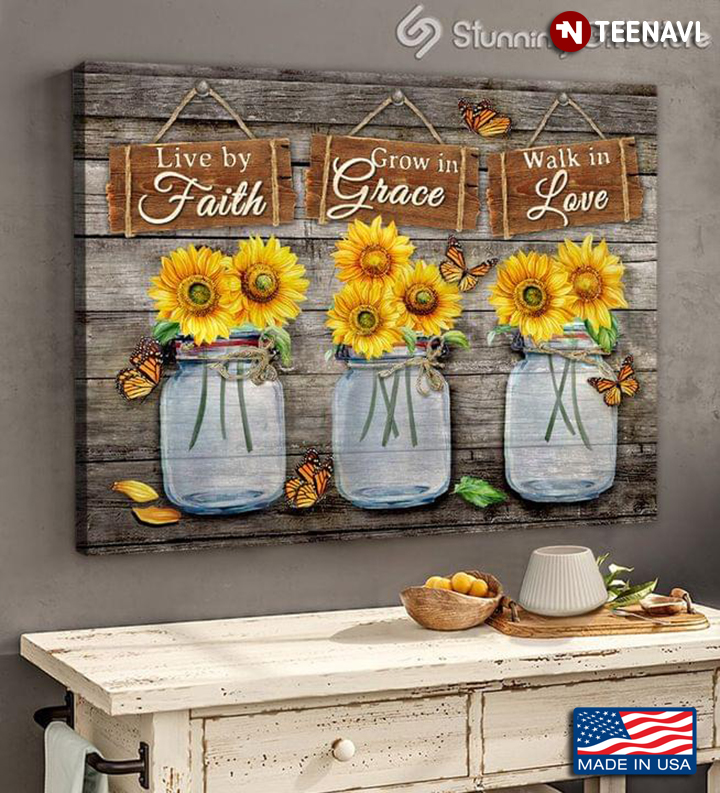 Vintage Monarch Butterflies Flying Around Sunflowers Live By Faith Grow In Grace Walk In Love