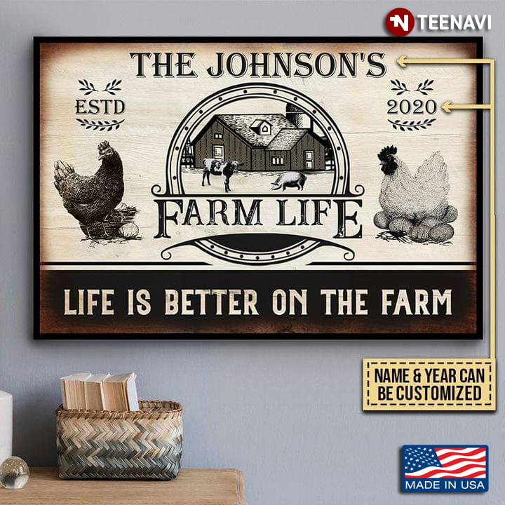 Vintage Customized Name & Year Farm Life Life Is Better On The Farm
