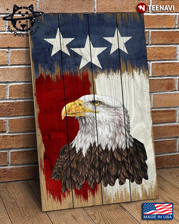 Vintage Eagle And American Flag For Patriot