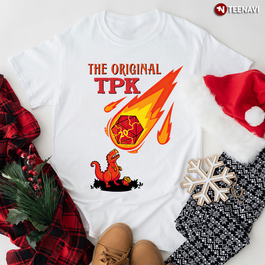 The Original TPK Dinosaur With Fire Dice Dungeons & Dragons For Game Lover T-Shirt