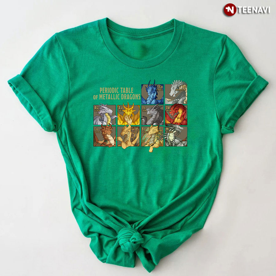 Dungeons And Dragons Periodic Table Of Metallic Dragons For Game Lover T-Shirt