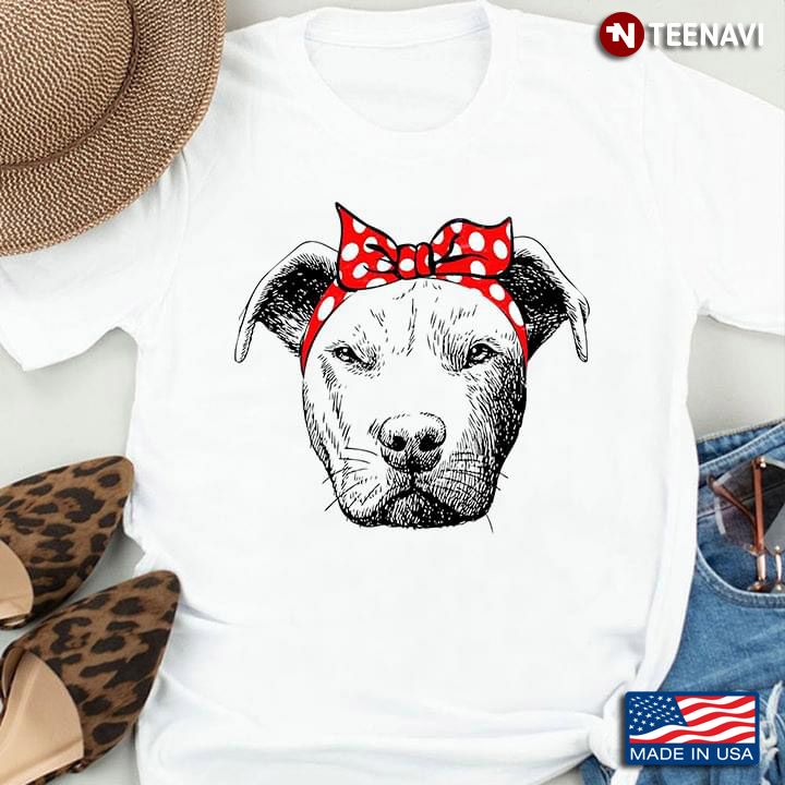 Pit Bull Wearing Headband For Dog Lovers
