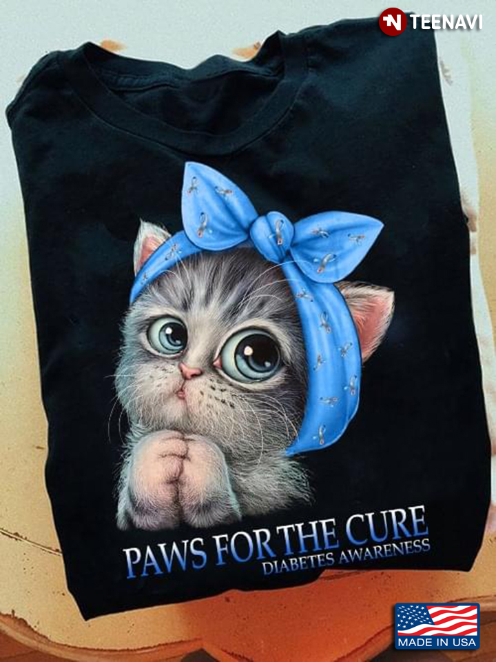 Paws For The Cure Diabetes  Awareness Cat Cute