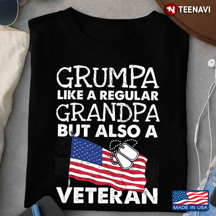 Grumpa Like A Regular Grandpa But Also A Veteran American Flag