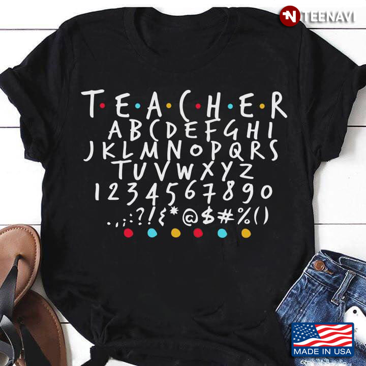 Teacher Alphabet Letters and Numbers Funny Design for Teacher