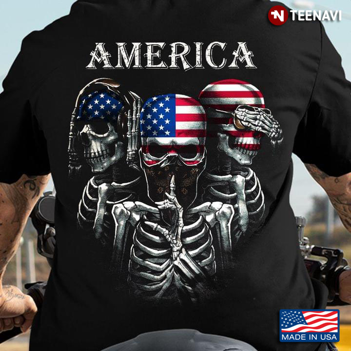 See No Evil Hear No Evil Speak No Evil Three Skeletons Skulls America