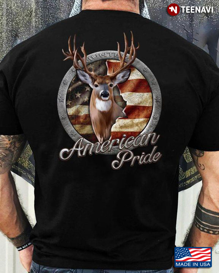 American Pride Deer Hunting Vintage USA Flag for Patriotic Hunter