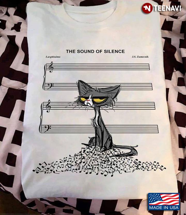 The Sound of The Silence Treble Clef and Bass Clef without Notes Grumpy Cat for Music and Cat Lover
