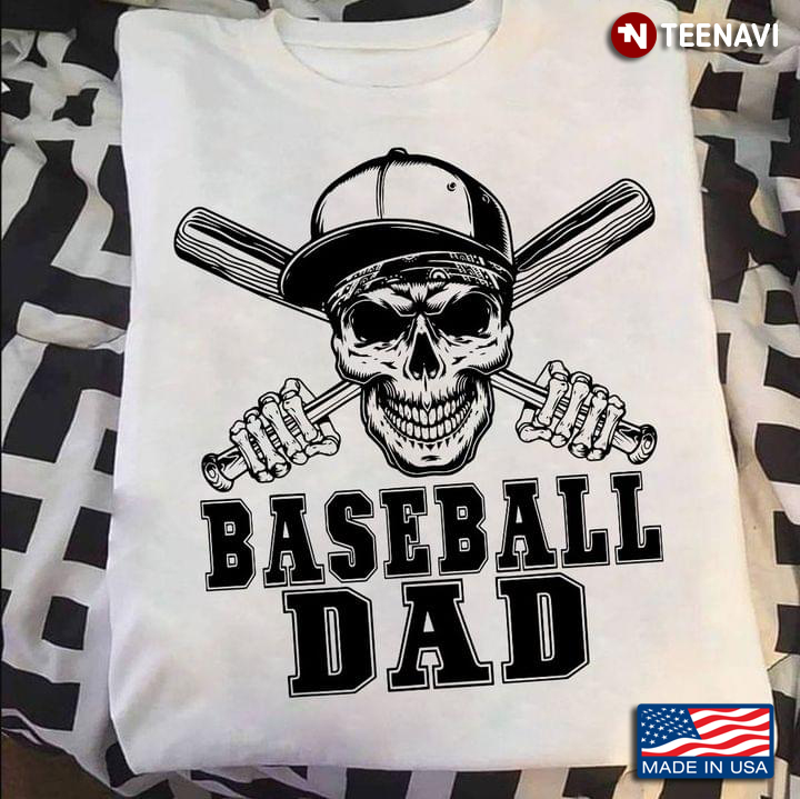 Baseball Dad Cool Skull with Baseball Bats for Sport Dad