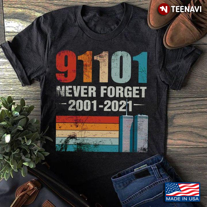 91101 Never Forget 2001-2021 New York World Trade Center Vintage Style